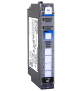 Rockwell 1734-IB8 POINT I/O 8 Point Digital Input Module showing module and network status indicators, 24VDC sink input specifications